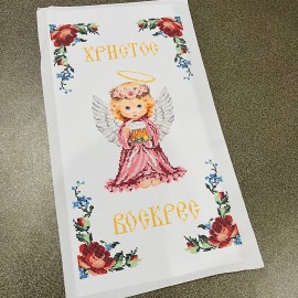 Рушник з янголям у рожевому
